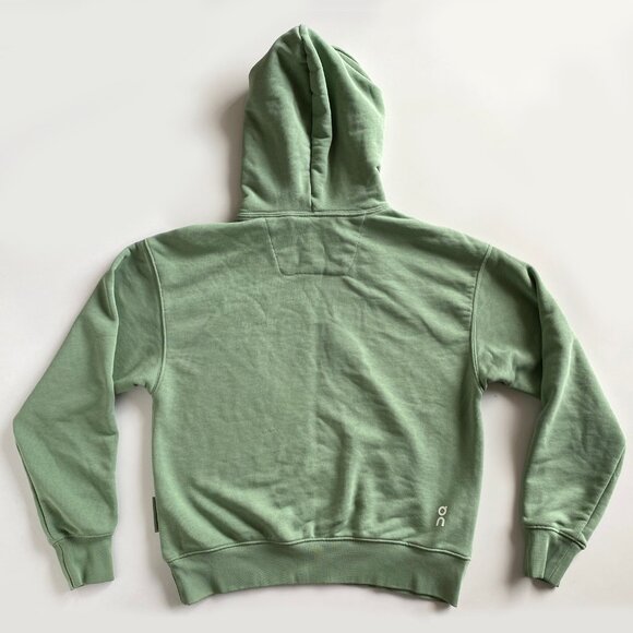 On Club Oversize Organic Cotton Blend Hoodie Size XS Green - Picture 4 of 7